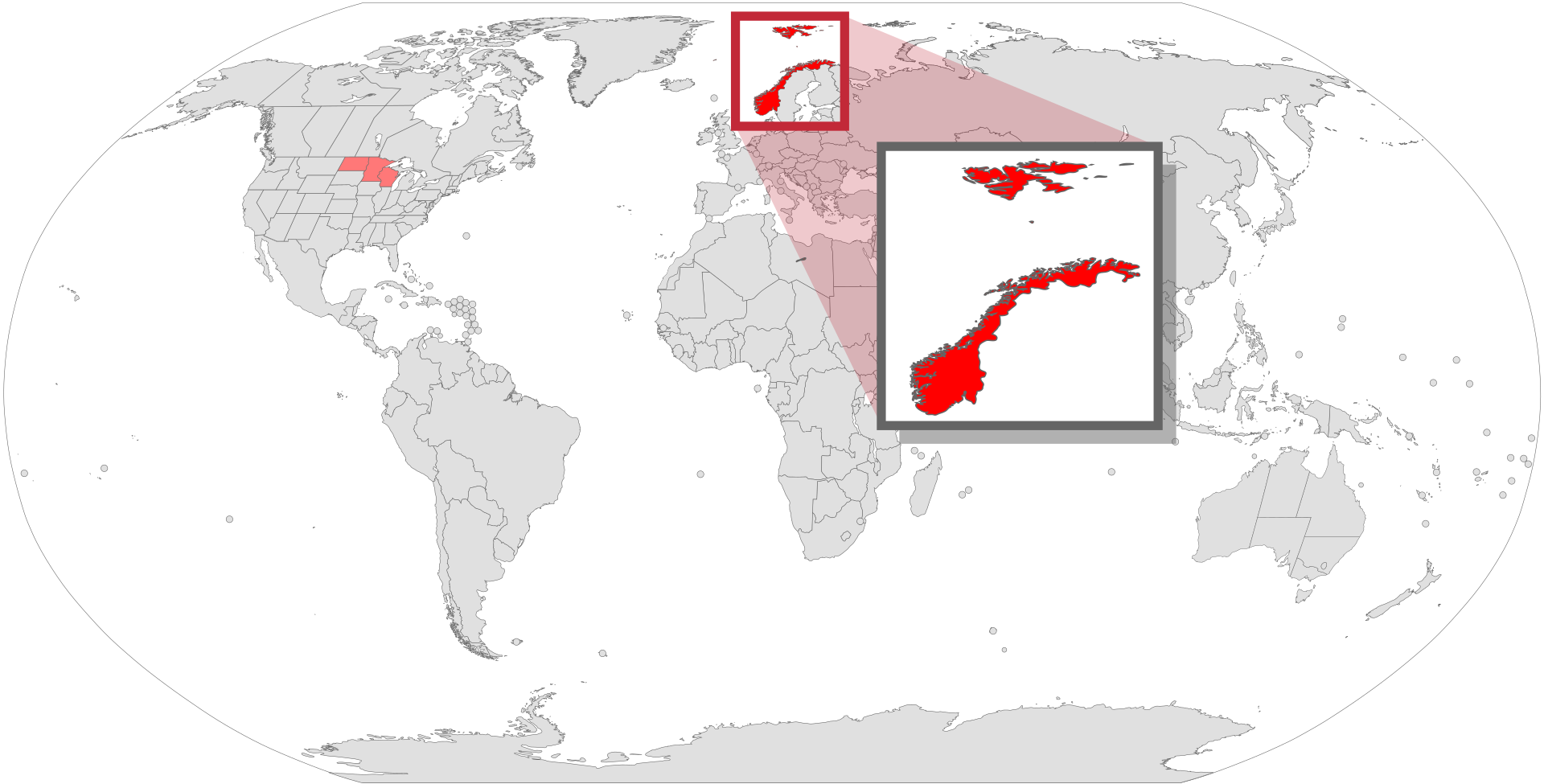 Norwegian speaking countries and territories