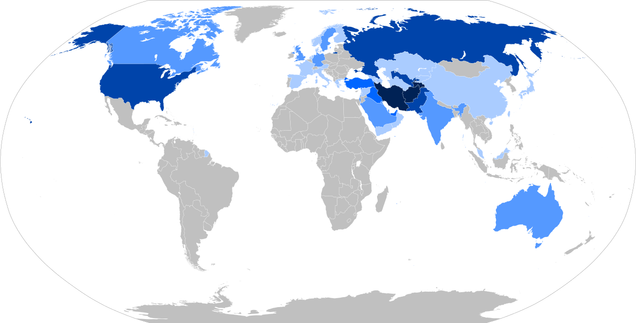 Persian speaking countries and territories